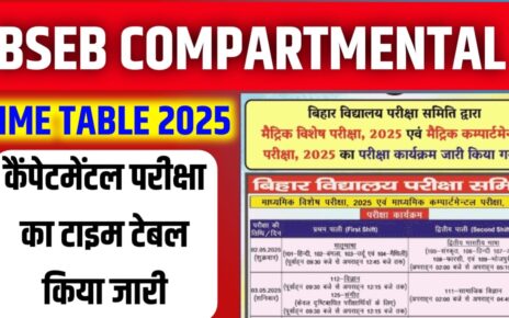 BSEB 10th & 12th Compartmental Time Table 2025