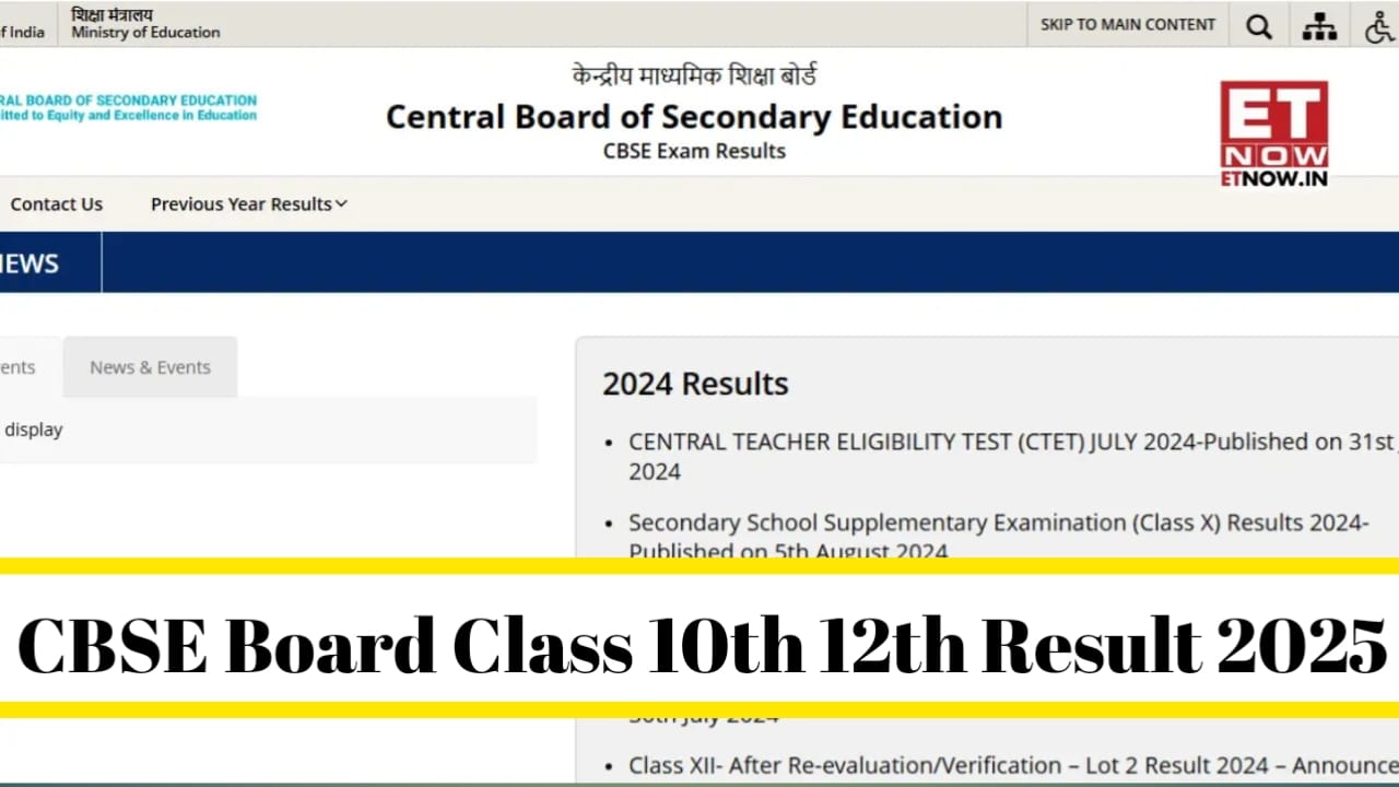 CBSE Board Class 10th 12th Result 2025